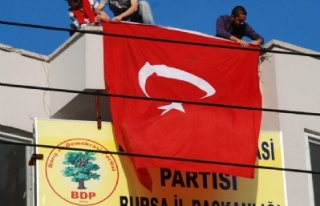 BDP binasına Türk Bayrağı asan 2 kişi tutuklandı