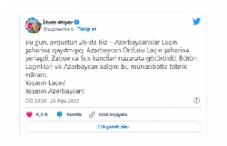 Aliyev duyurdu: Laçın şehri Azerbaycan'ın...