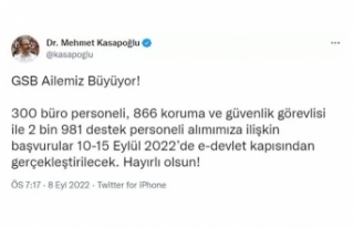 Bakan Kasapoğlu duyurdu! 4 bin 147 sözleşmeli personel...
