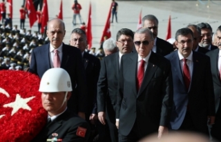 Erdoğan ve devlet erkanı Anıtkabir'i ziyaret...